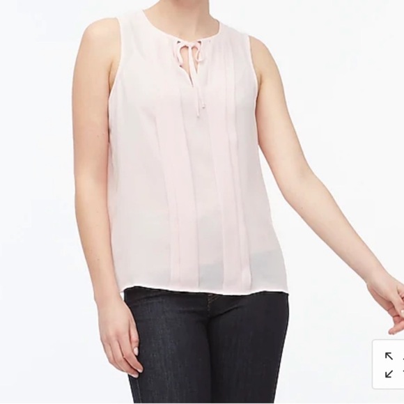 NWOT J.Crew Factory | Tie-front sleeveless blouse | Light Pink | Size M - Picture 2 of 14